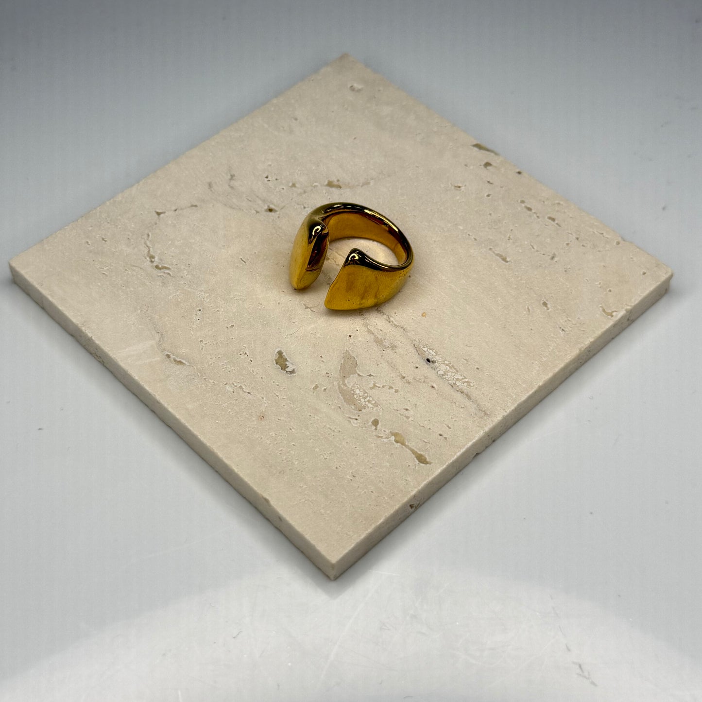 Sculpted Wide-Edge Open Ring - Gold Plated - DEAL OF THE DAY