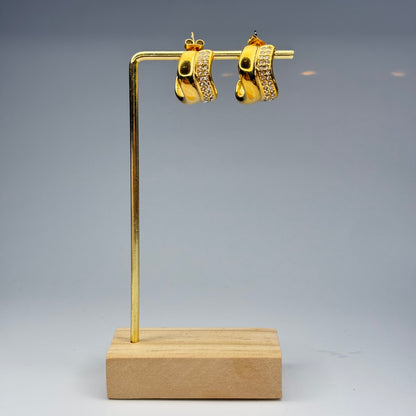 Pave Chunky Hoop Earrings – Gold Plated - DEAL OF THE DAY