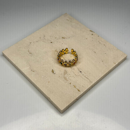 5A+ CZ Multi Gem Cluster Ring - Gold Plated - DEAL OF THE DAY