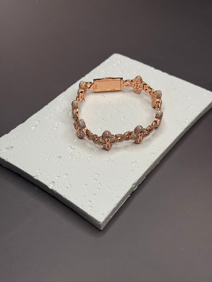 VVS1 Moissanite 15mm Marquise Flower Four Leaf Clover Bracelet - DEAL OF THE DAY