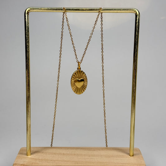 Sunburst Heart Pendant – Gold Plated - DEAL OF THE DAY