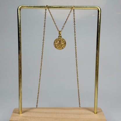 Compass Medallion Pendant – Gold Plated - DEAL OF THE DAY