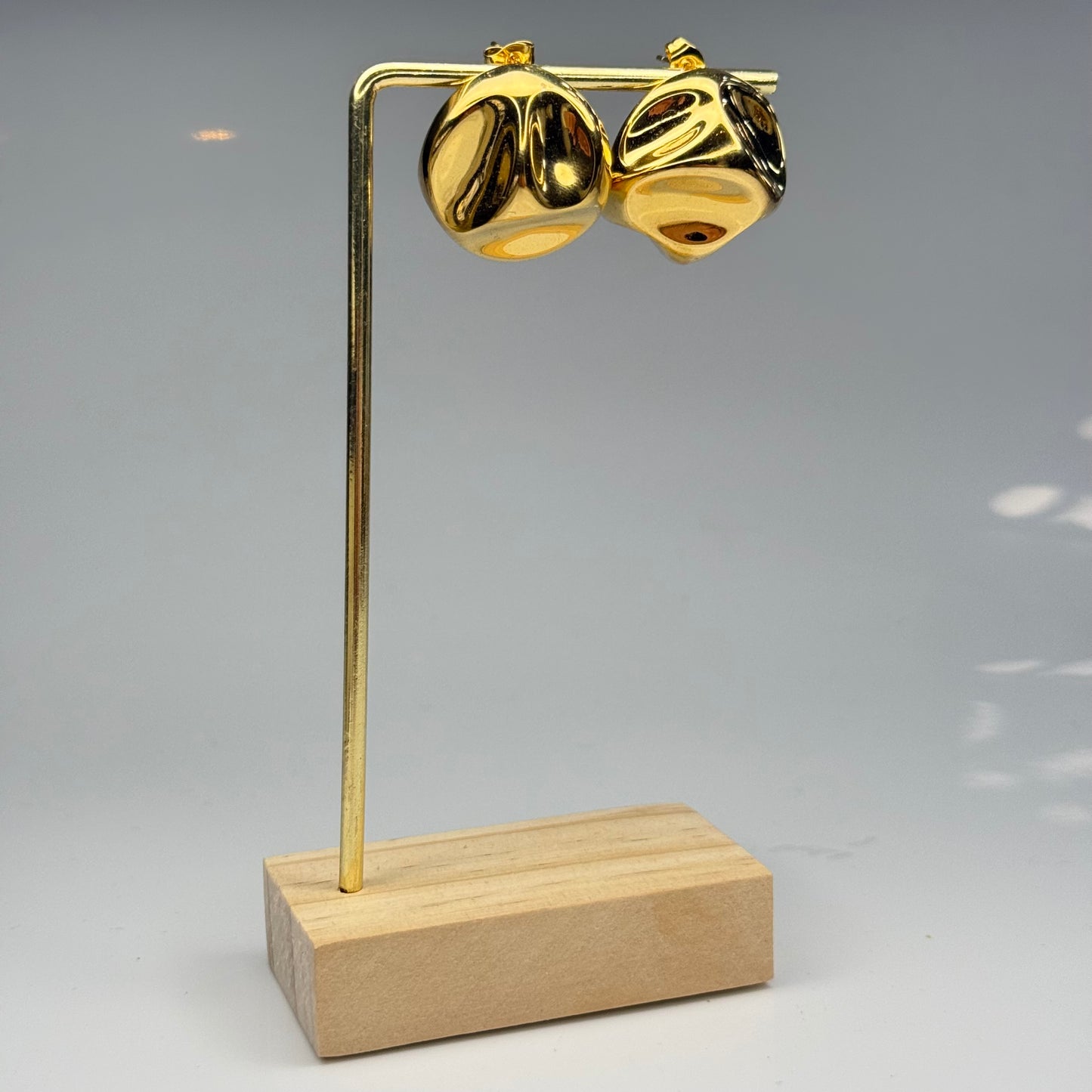 Sculpted Cube Earrings – Gold Plated - DEAL OF THE DAY