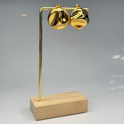Sculpted Cube Earrings – Gold Plated - DEAL OF THE DAY
