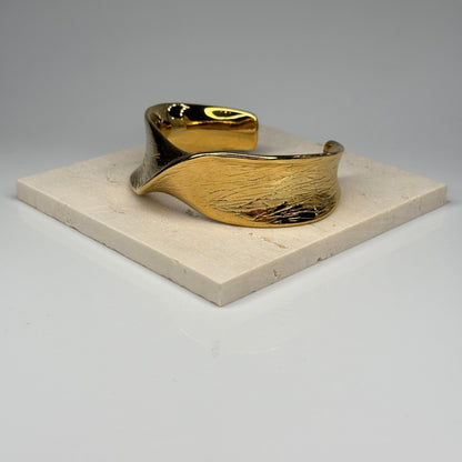 Chunky Twist Open Cuff Bangle Bracelet - Gold Plated - DEAL OF THE DAY