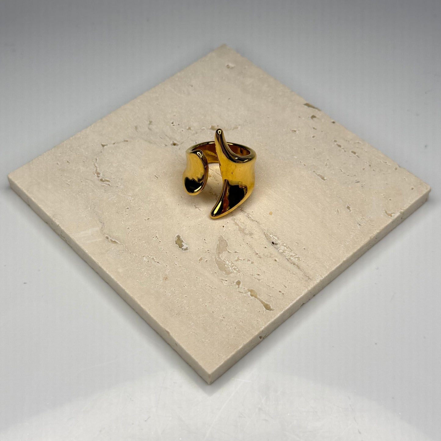 Asymmetrical Wave Band Ring - Gold Plated - DEAL OF THE DAY