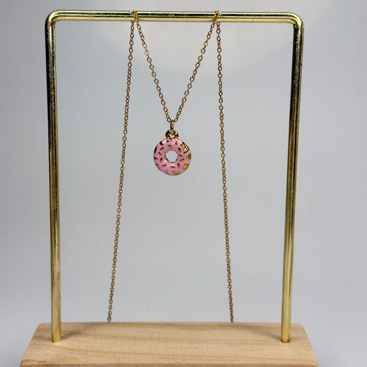 Pink Donut Pendant – Gold Plated - DEAL OF THE DAY