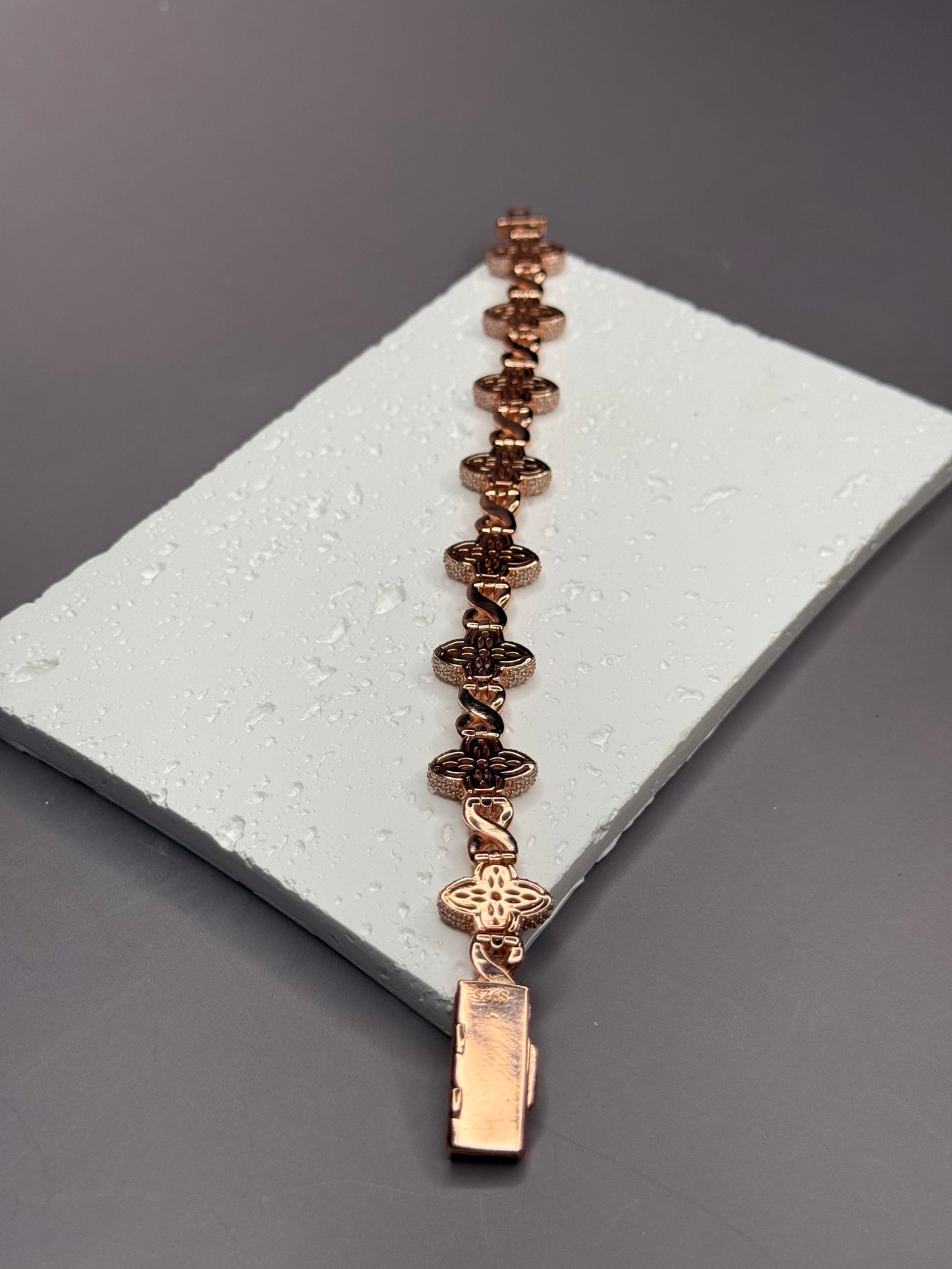 VVS1 Moissanite 15mm Marquise Flower Four Leaf Clover Bracelet - DEAL OF THE DAY