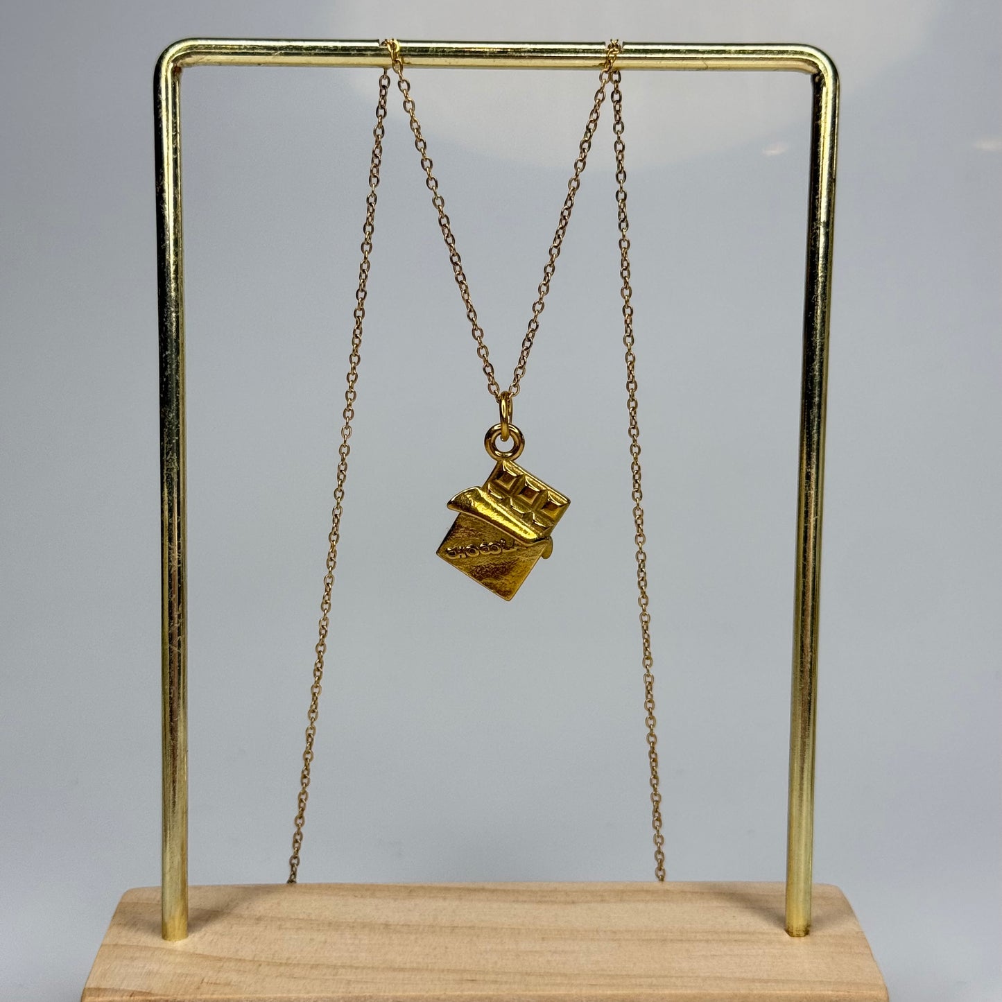 Chocolate Bar Pendant – Gold Plated - DEAL OF THE DAY