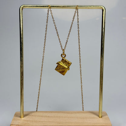 Chocolate Bar Pendant – Gold Plated - DEAL OF THE DAY
