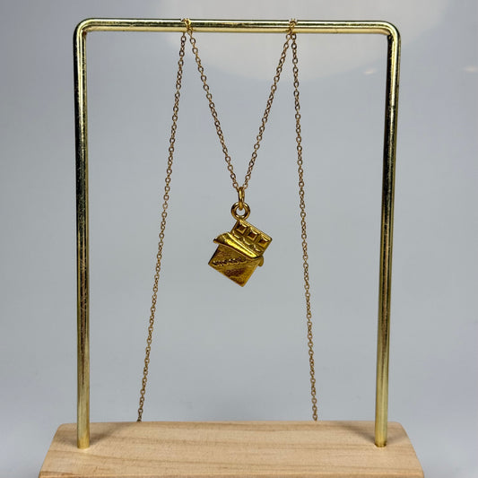 Chocolate Bar Pendant – Gold Plated - DEAL OF THE DAY