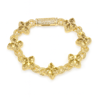 5A+ CZ 19mm Cuban Cluster Hexagon Shapes Infinity Charm Bracelet