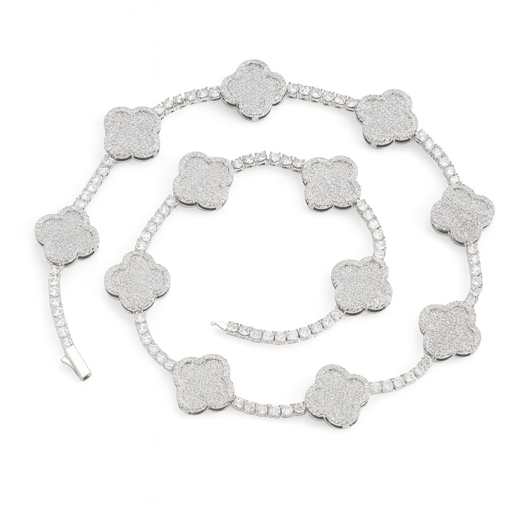 5A+ CZ 3.5 mm Four Leaf Clover Tennis Chain