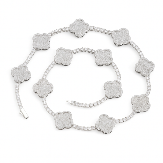 5A+ CZ 3.5 mm Four Leaf Clover Tennis Chain