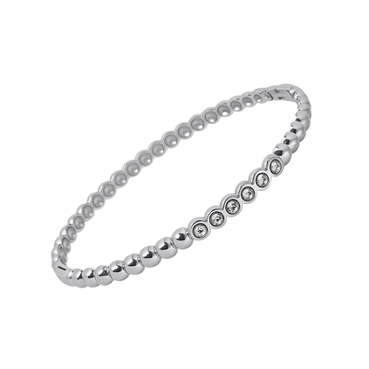 5A+ CZ Beaded Line Bangle Bracelet – Gold Plated