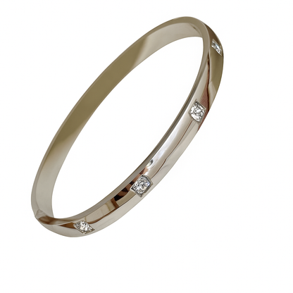 5A+ CZ Crystal Quad Bangle Bracelet – Gold Plated