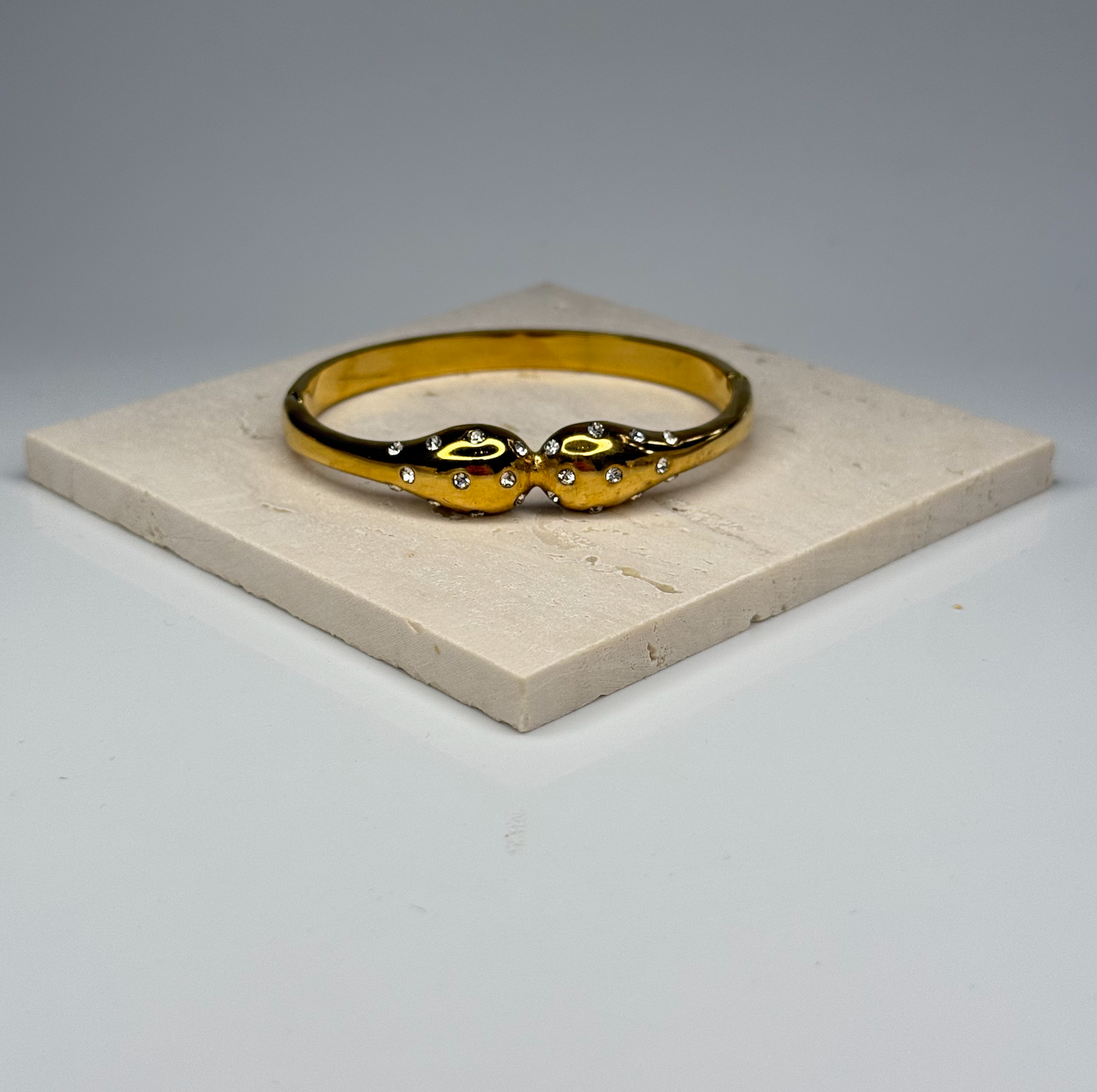 5A+ CZ Dual Knot Bangle Bracelet – Gold Plated - DEAL OF THE DAY