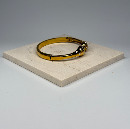 5A+ CZ Dual Knot Bangle Bracelet – Gold Plated - DEAL OF THE DAY