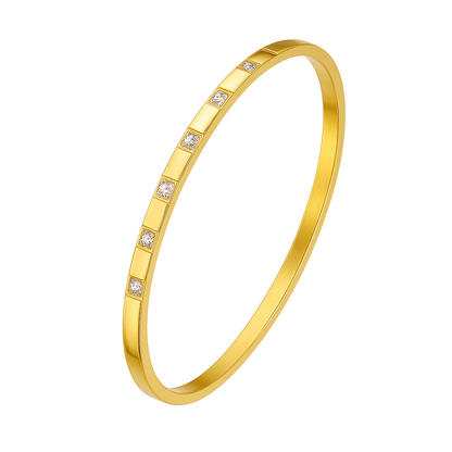 5A+ CZ Linear Spark Bangle Bracelet – Gold Plated