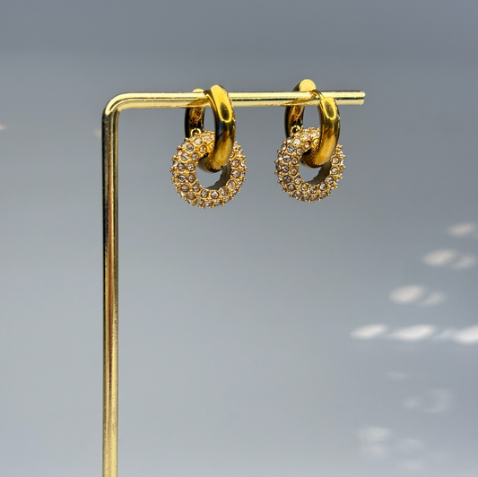 5A+ CZ Sparkle Loop Drops Earrings – Gold Plated - DEAL OF THE DAY