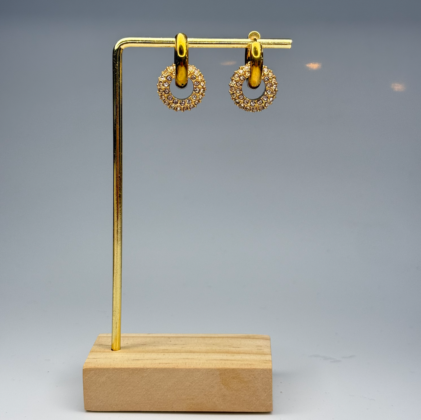 5A+ CZ Sparkle Loop Drops Earrings – Gold Plated - DEAL OF THE DAY