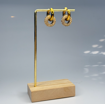 5A+ CZ Sparkle Loop Drops Earrings – Gold Plated - DEAL OF THE DAY