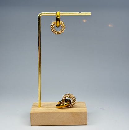 5A+ CZ Sparkle Loop Drops Earrings – Gold Plated - DEAL OF THE DAY