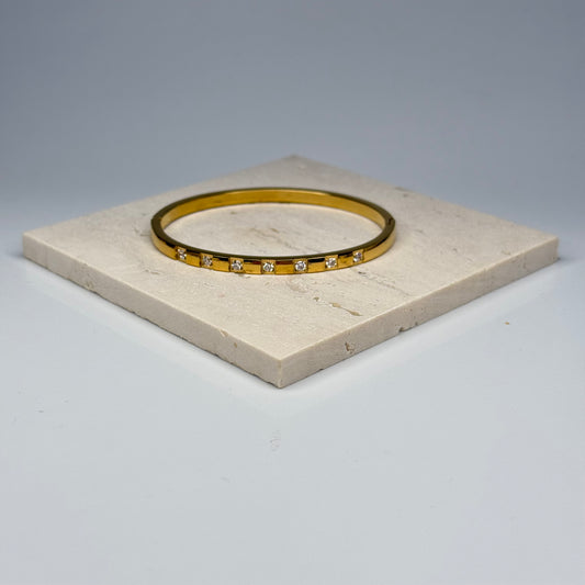 5A+ CZ Linear Spark Bangle Bracelet – Gold Plated - DEAL OF THE DAY