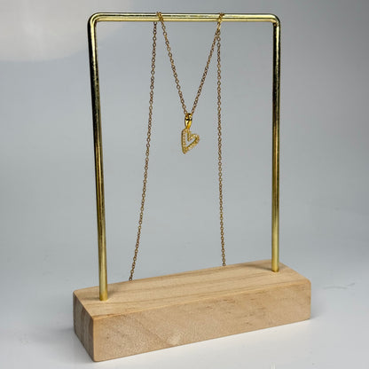 Sparkling Heart Frame Pendant – Gold Plated - DEAL OF THE DAY