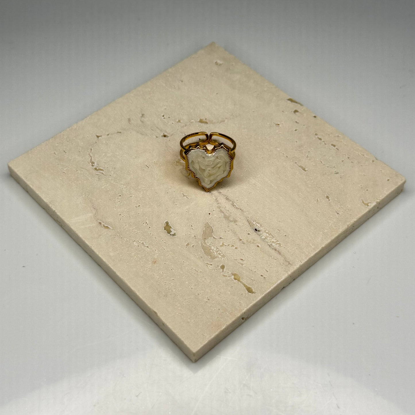 Carved Heart Ring - Gold Plated - DEAL OF THE DAY
