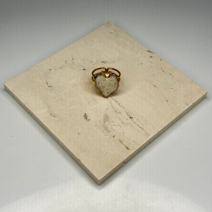 Carved Heart Ring - Gold Plated - DEAL OF THE DAY