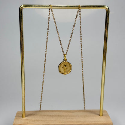 Cross Stamp Pendant – Gold Plated - DEAL OF THE DAY