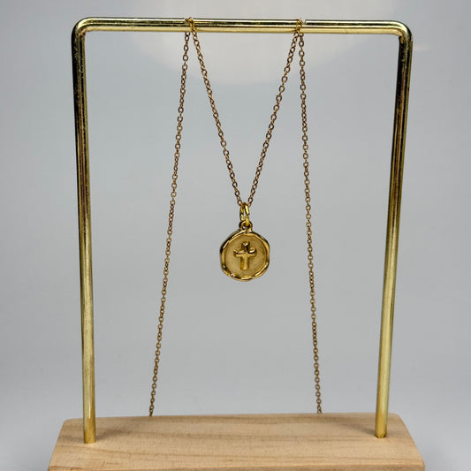 Cross Stamp Pendant – Gold Plated - DEAL OF THE DAY