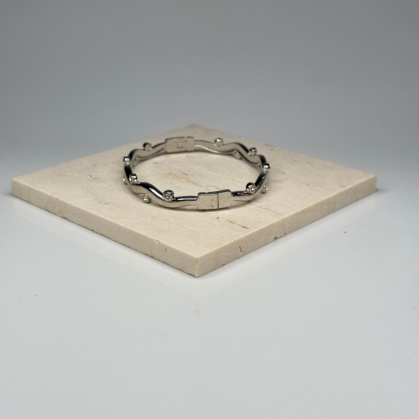 5A+ CZ Wavy Bubble Bangle – Gold Plated - DEAL OF THE DAY