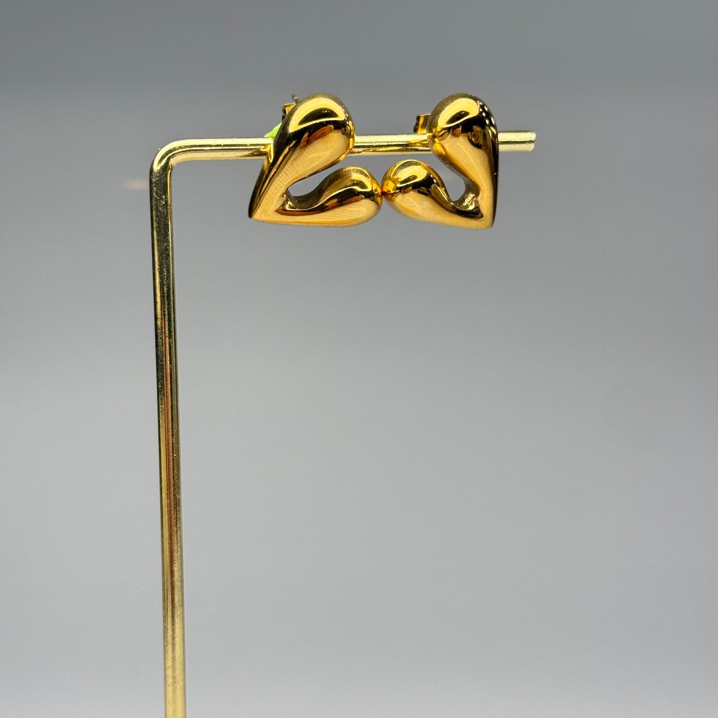 Sculpted Puff Heart Stud Earrings – Gold Plated - DEAL OF THE DAY