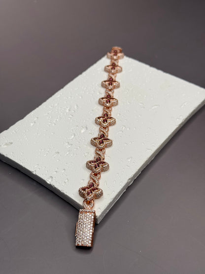 VVS1 Moissanite 15mm Marquise Flower Four Leaf Clover Bracelet - DEAL OF THE DAY