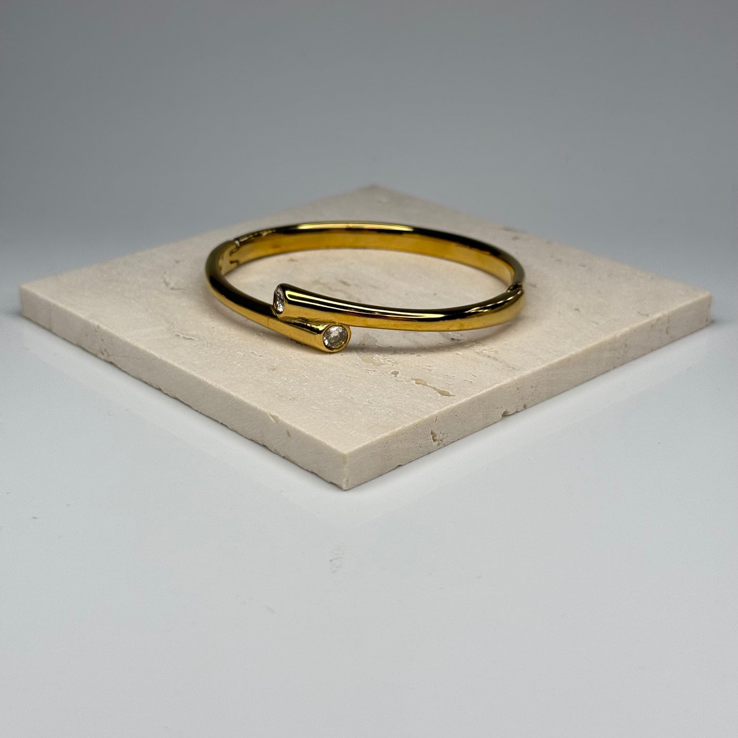 5A+ CZ Double End Modern Bangle Bracelet – Gold Plated - DEAL OF THE DAY