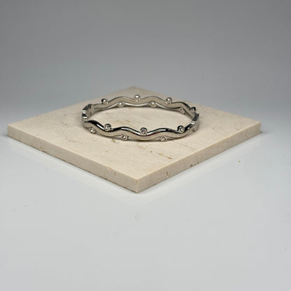 5A+ CZ Wavy Bubble Bangle – Gold Plated - DEAL OF THE DAY