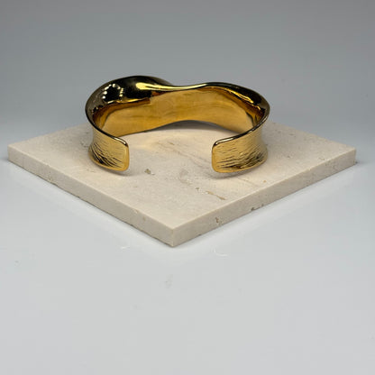 Chunky Twist Open Cuff Bangle Bracelet - Gold Plated - DEAL OF THE DAY