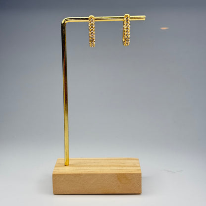 5A+ CZ Pave Rectangle Huggie Earrings - Gold Plated - DEAL OF THE DAY