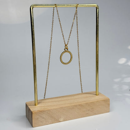 Beaded Circle Pendant – Gold Plated - DEAL OF THE DAY