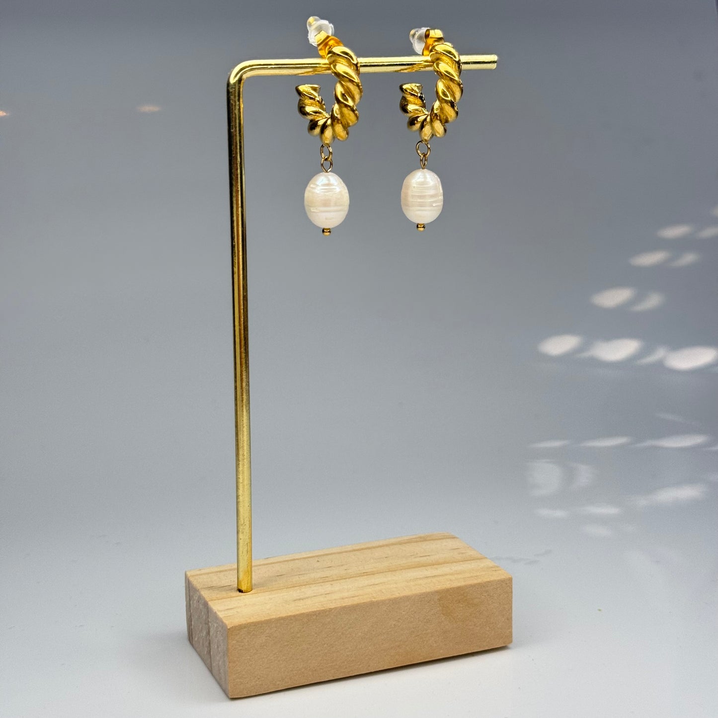 Braided Pearl Drops Earrings – Gold Plated - DEAL OF THE DAY