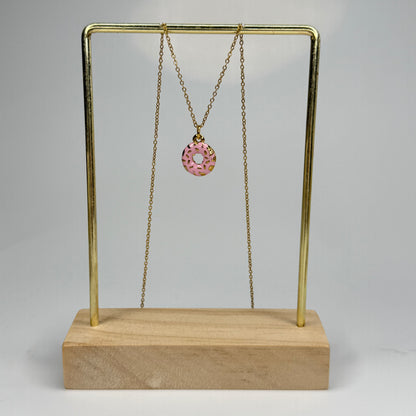 Pink Donut Pendant – Gold Plated - DEAL OF THE DAY
