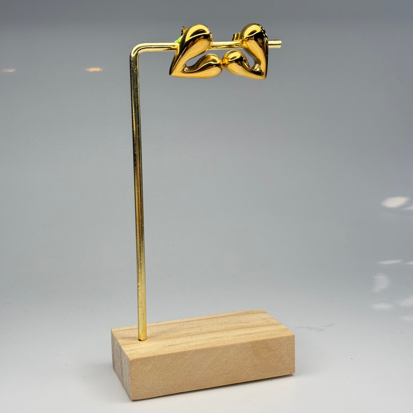 Sculpted Puff Heart Stud Earrings – Gold Plated - DEAL OF THE DAY