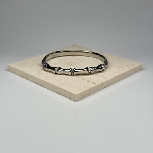 5A+ CZ Bamboo Style Bangle Bracelet - Gold Plated - DEAL OF THE DAY