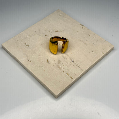 Sculpted Wide-Edge Open Ring - Gold Plated - DEAL OF THE DAY