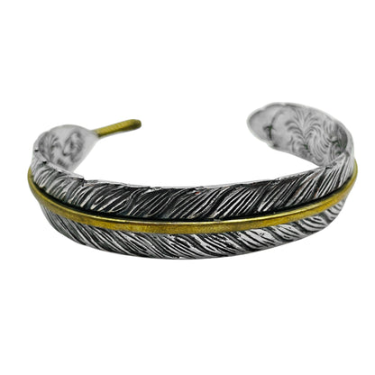 Arabesque Pattern Feather Open Bracelet