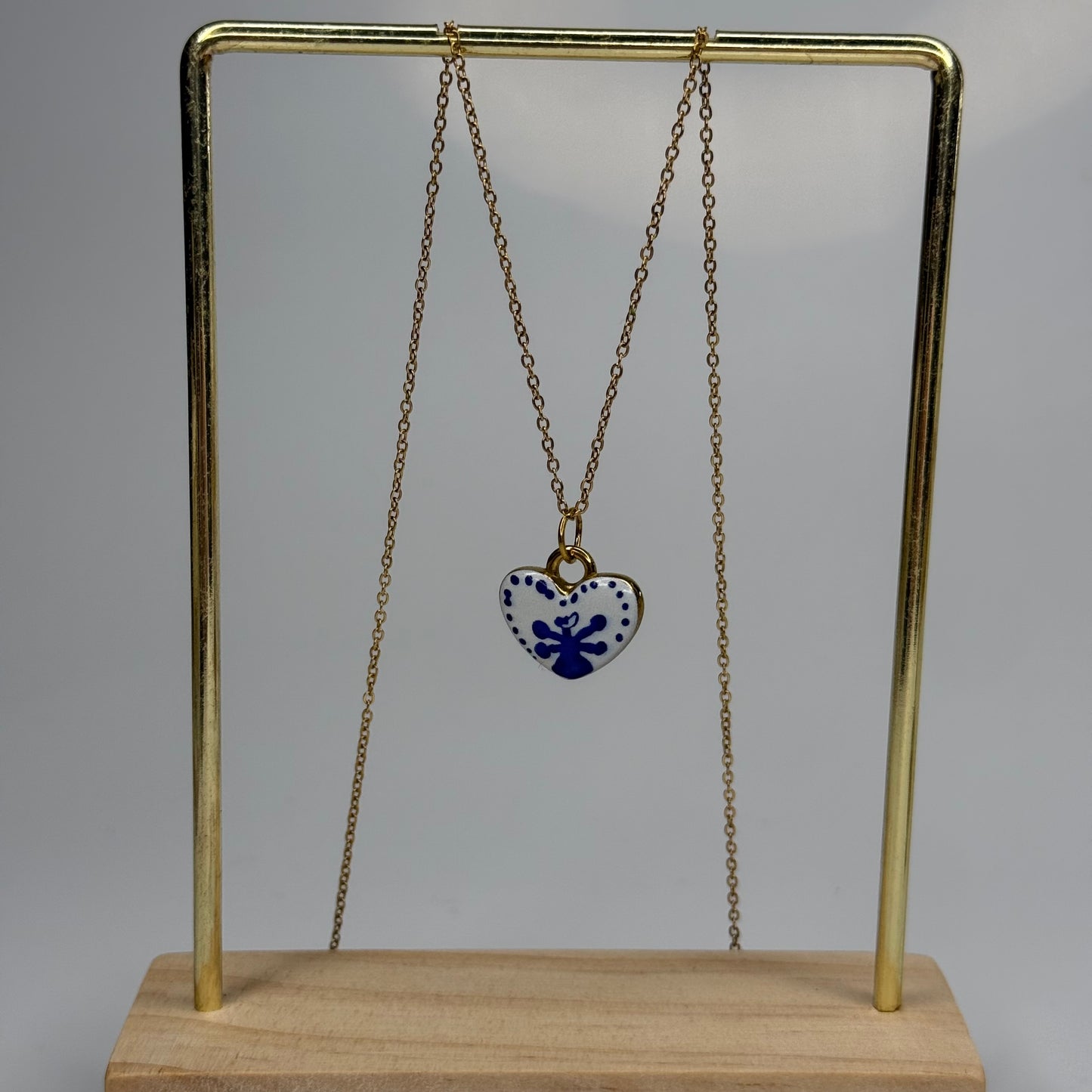 Blue Bow Heart Pendant – Gold Plated - DEAL OF THE DAY