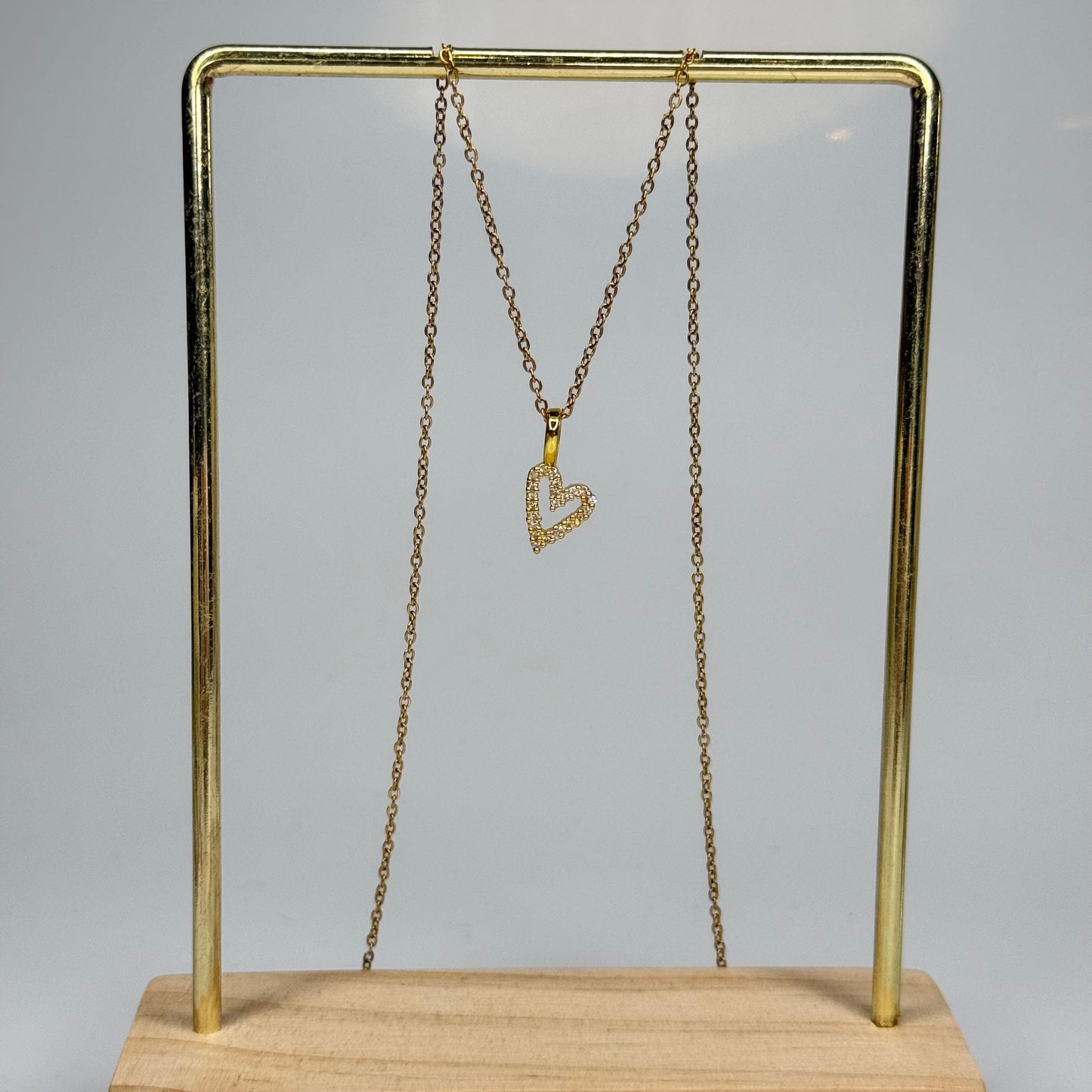 Sparkling Heart Frame Pendant – Gold Plated - DEAL OF THE DAY