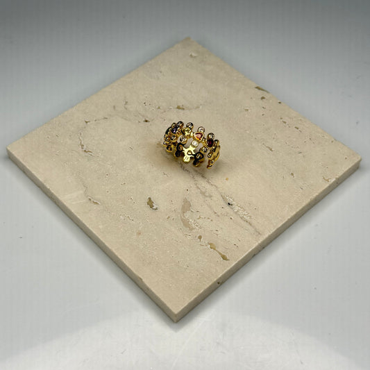 5A+ CZ Multi Gem Cluster Ring - Gold Plated - DEAL OF THE DAY
